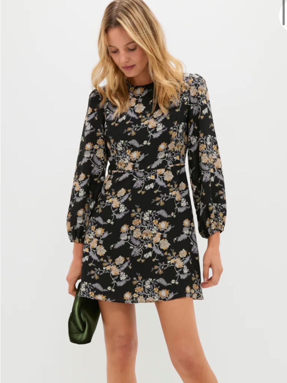 NWT Tuckednuck Black Multi Floral Sophia Mini Dress